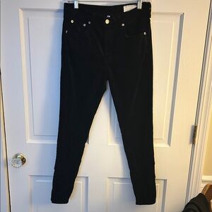 rag & bone high-rise skinny ankle velvet pants with slit size 30